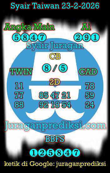prediksi taiwan 23 februari 2026, syair taiwan hari ini senin 23-2-2026, angka keluar togel taiwan, toto jitu taiwan 23 februari 2026 akurat